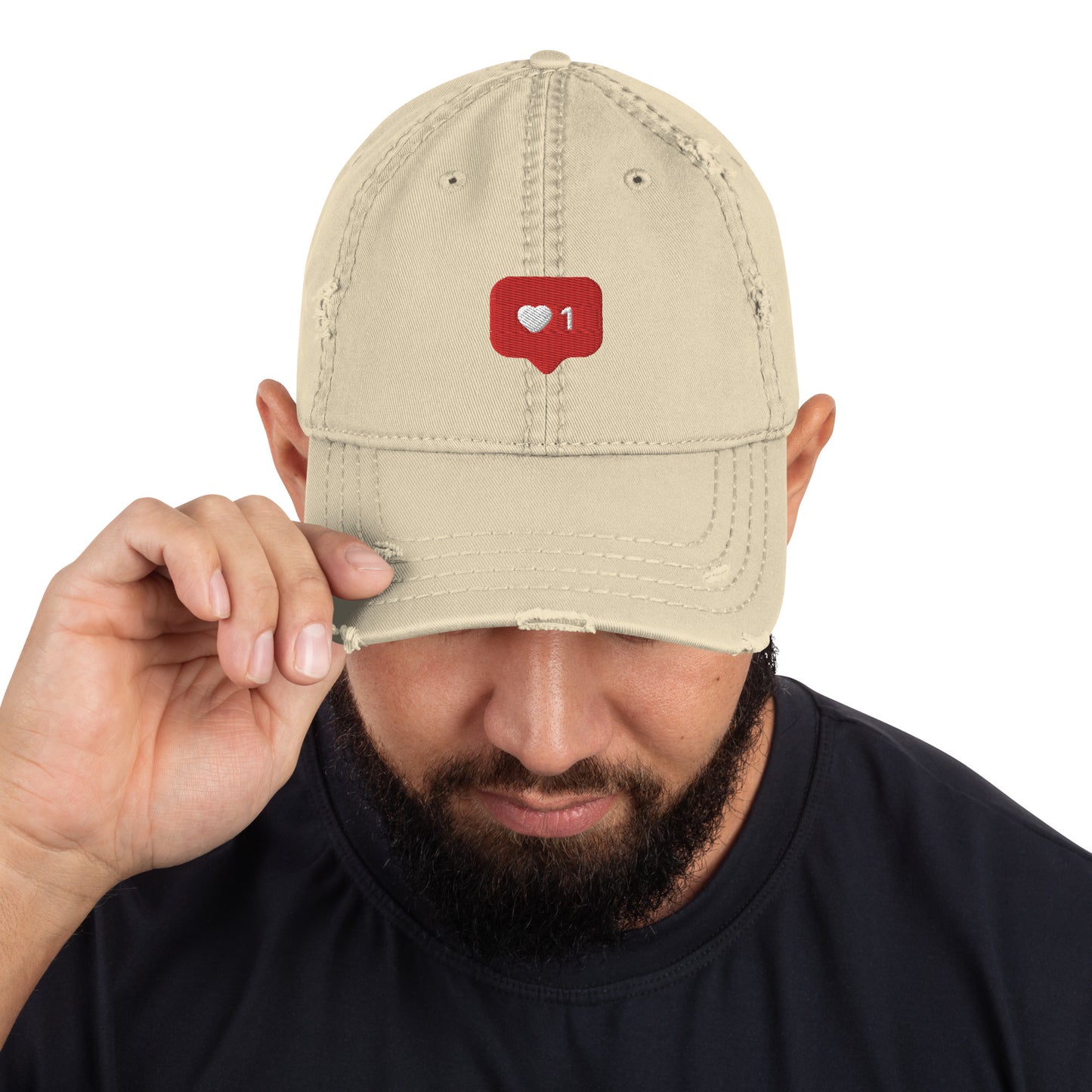 1 love Distressed Dad Hat